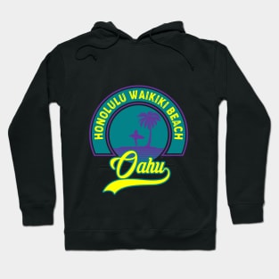 Honolulu Waikiki Beach Vacation Palm Trees Summer Hoodie